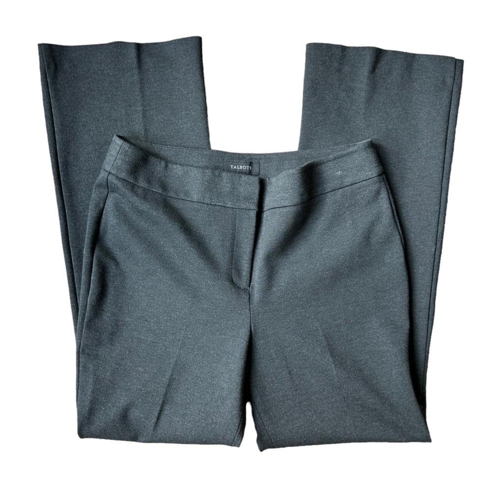 Talbots Womens Dark Grey Wide Leg Trouser Career Wear Pant Size 12